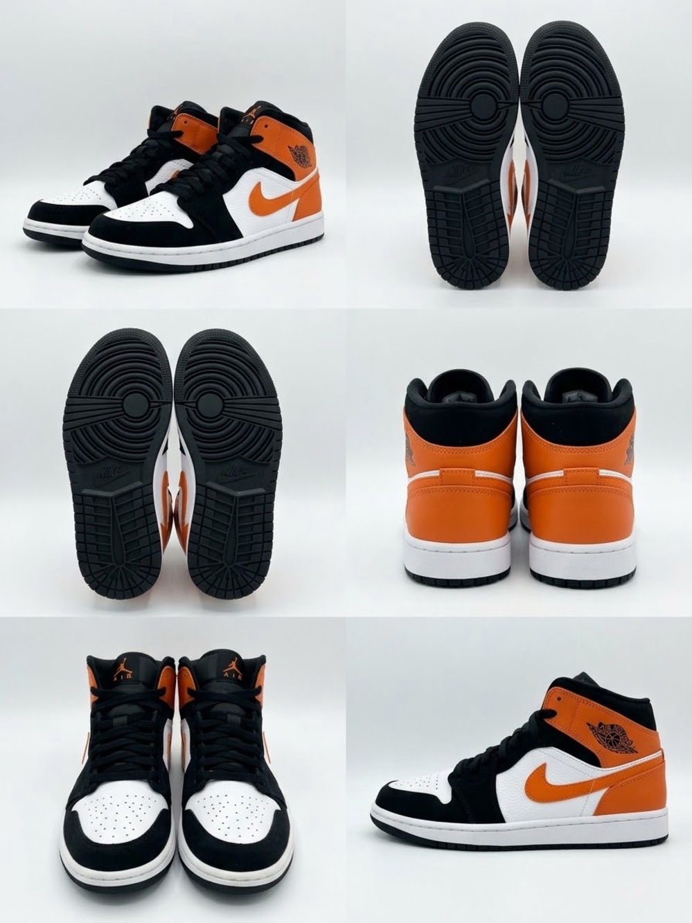Nike Kids Orange Black White Mid-Top Sneakers